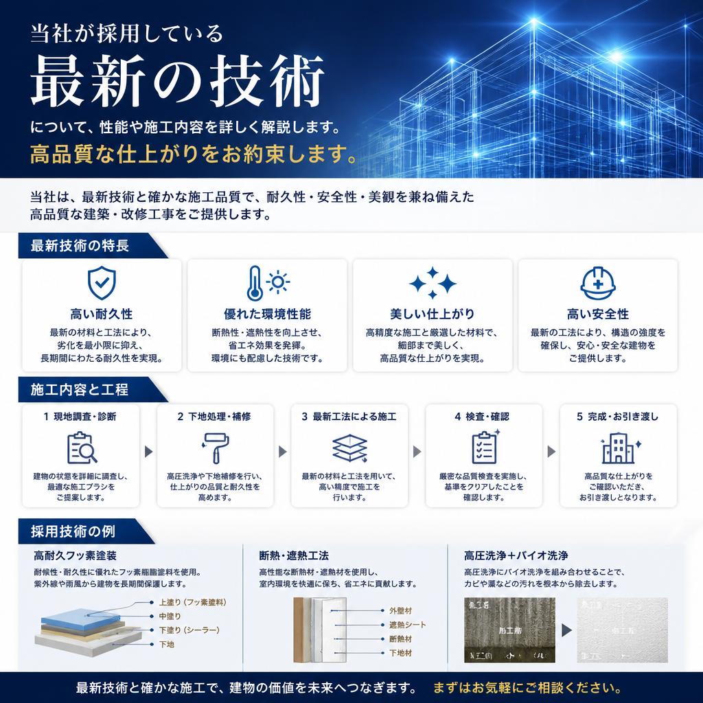 2. 最新の施工技術 - 高品質な仕上がり