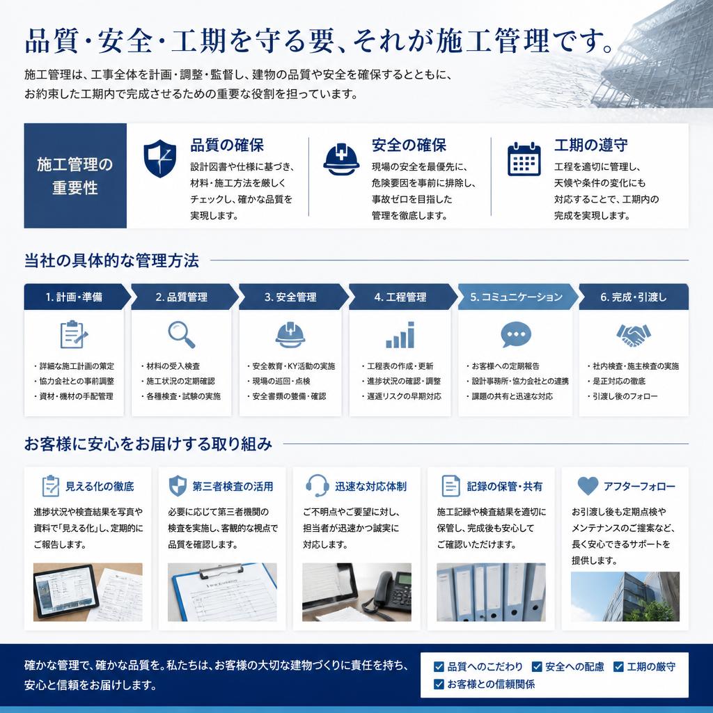 安心施工のための施工管理
