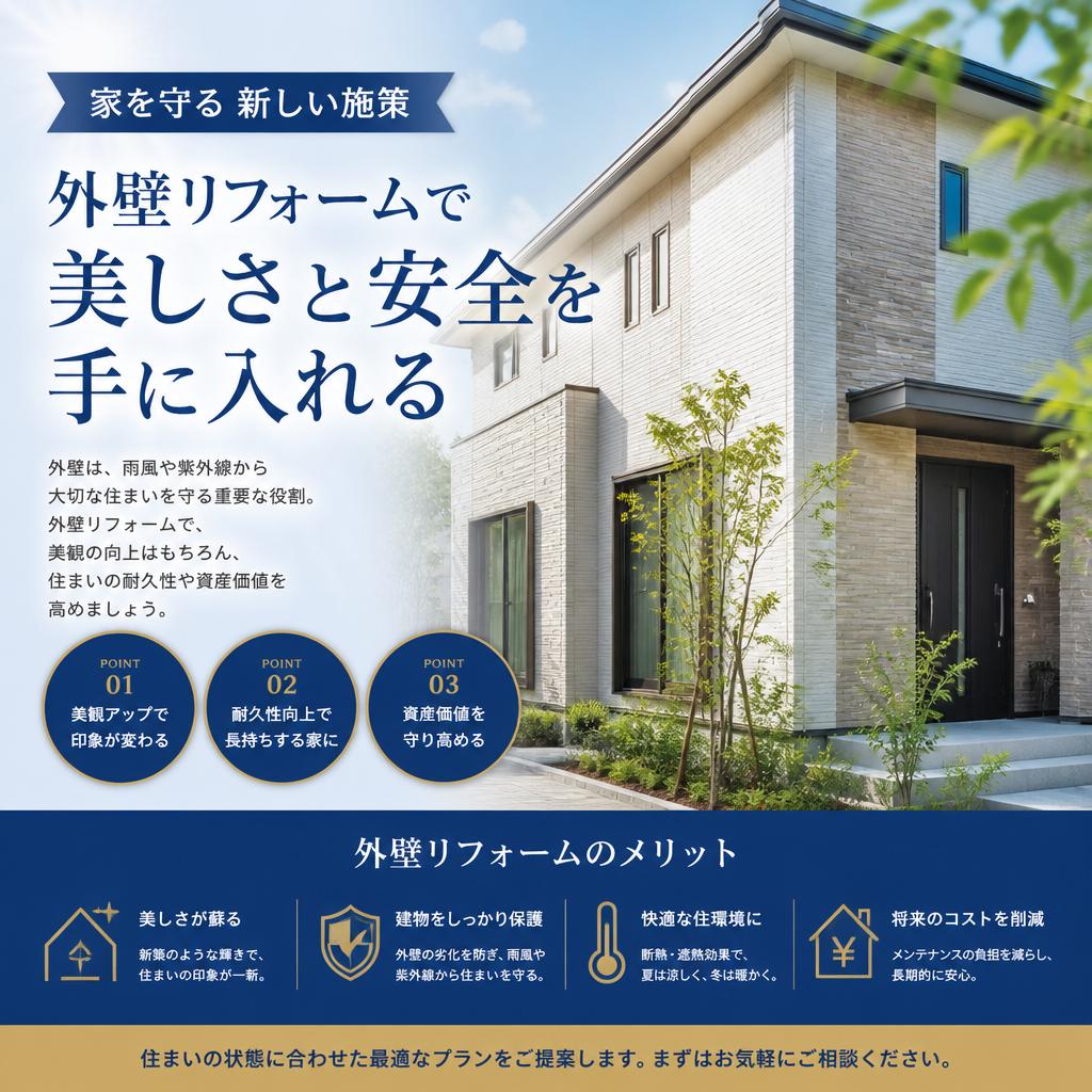 家を守る新しい施策、外壁リフォームで美しさと安全を手に入れる
