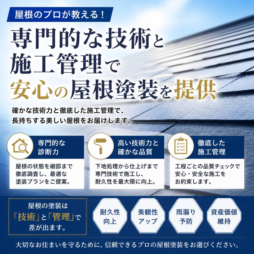 屋根のプロが教える！専門的な技術と施工管理で安心の屋根塗装を提供