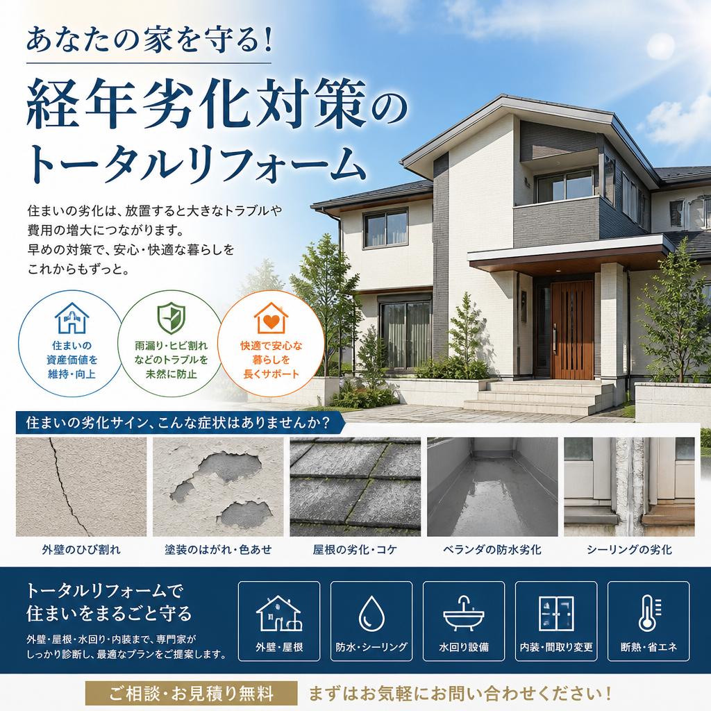 あなたの家を守る！経年劣化対策のトータルリフォーム
