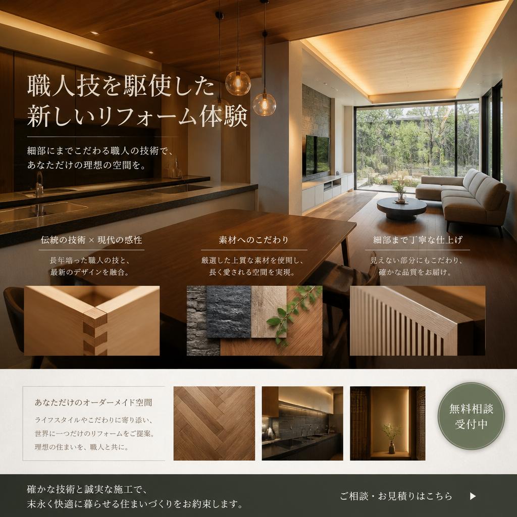 職人技を駆使した新しいリフォーム体験